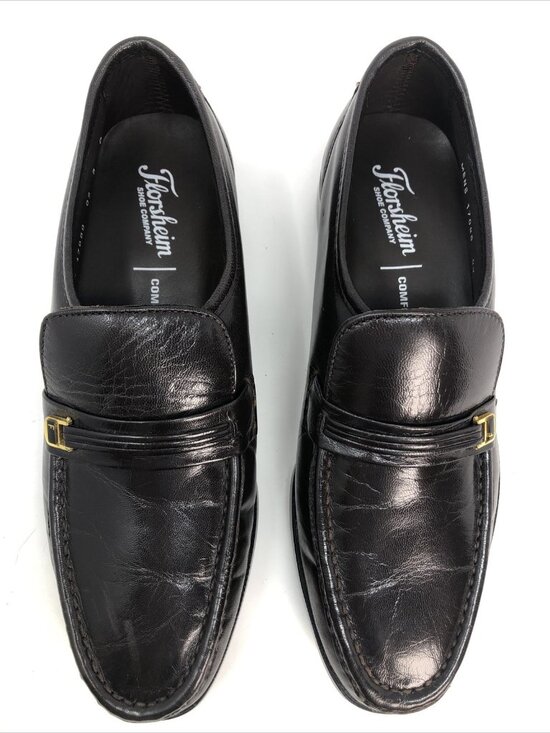 Florsheim Shoes Mens 8D Brown Leather Riva Moc Toe Gold Bit Loafers Comfortech main image 7